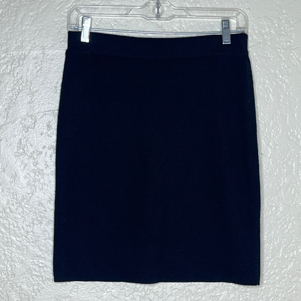 Valerie Bertinelli Pencil Skirt Women's Merino Wool Pull Up Black Size Small
